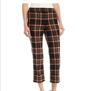 Trina Turk Estevan red plaid pants size 10